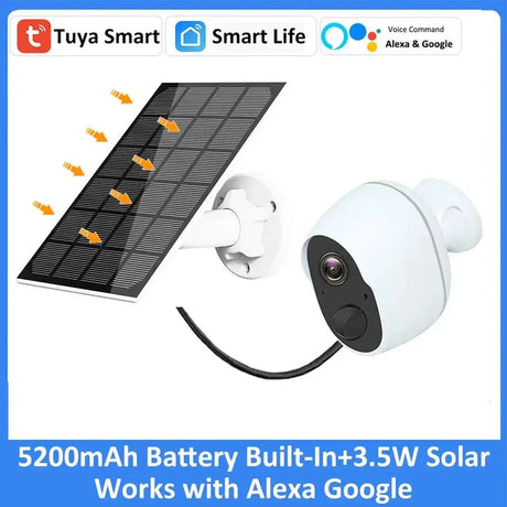 Solar Outdoor Security Camera Rechargeable Battery Alexa