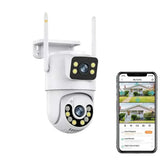 Outdoor Wireless Security IP Camera 4K 8MP Dual Lens - AI Auto Tracking - stepyours.com