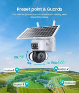 Shiwojia 6MP 4G Solar Security Camera Outdoor Surveillance