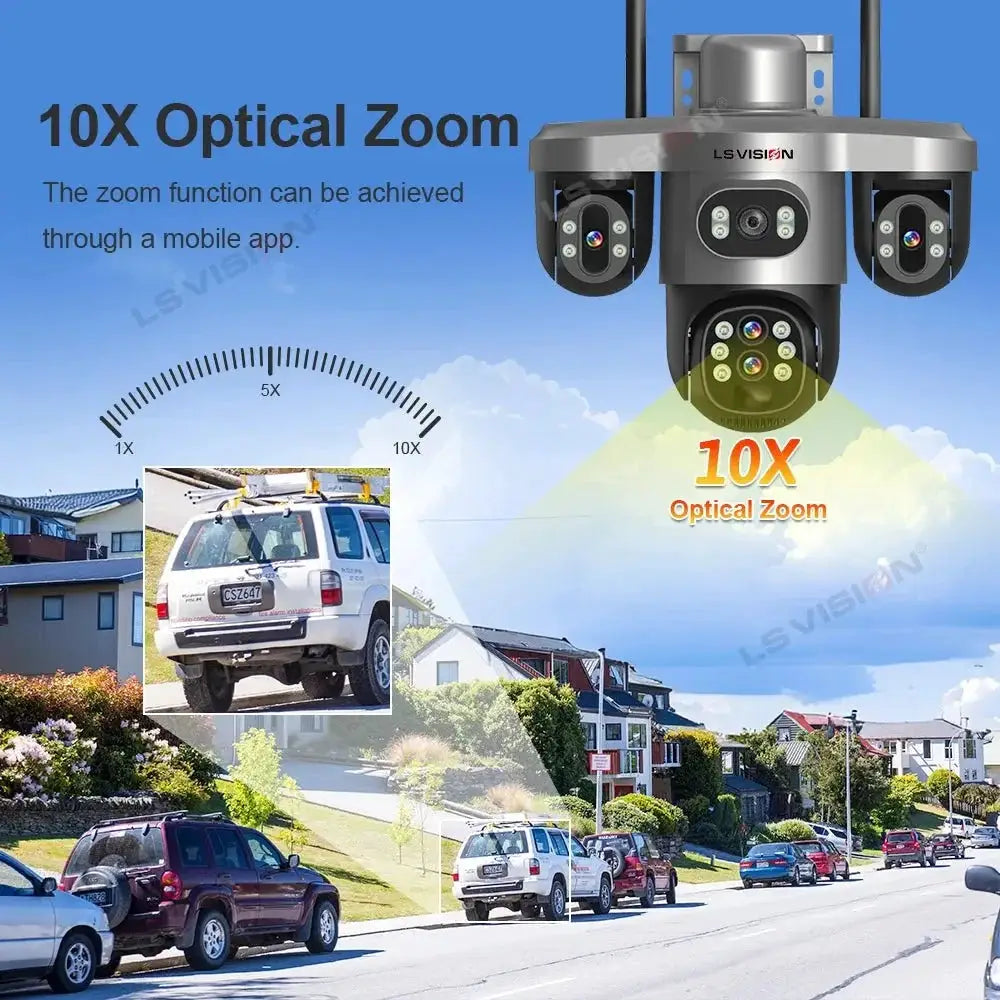 LS Vision 20MP Solar WiFi Surveillance Camera V380 Pro 10X Optical Zoom Outdoor - stepyours.com