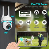 1080P Wireless Security Camera With Color Night Vision 2 Way Audio Pan Tilt Zoom - stepyours.com