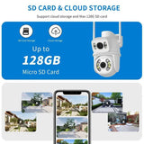 4K Dual Lens PTZ WiFi Outdoor Security Camera Night Vision