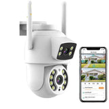 8MP 4K Dual Lens PTZ WiFi Pro Camera With AI Human Detection Auto Tracking - stepyours.com