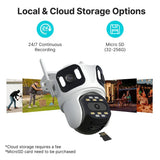 Three Lens PTZ IP Camera Outdoor WiFi Security Auto Tracking Three Screen App by stepyours.com