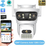 12MP Outdoor WiFi Camera - With 3 Lens PTZ AI Tracking For ICSEE App - stepyours.com