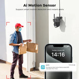 Outdoor Dual Screen IP Camera - 4K 15MP PTZ 10X Zoom AI Human Detection - stepyours.com