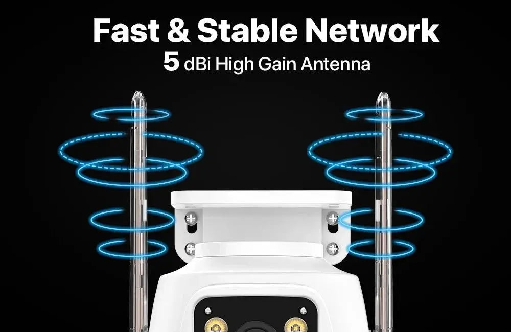 Dual Lens 360 Degree WiFi Camera IP66 Outdoor Security 8MP 4K PTZ - stepyours.com
