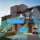 V380PRO 3 Lens WiFi Solar Camera 15MP 360 Outdoor Waterproof CCTV Night Vision - stepyours.com