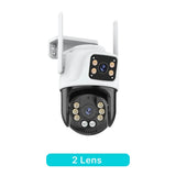Three Lens PTZ IP Camera Outdoor WiFi Security Auto Tracking Three Screen App by stepyours.com