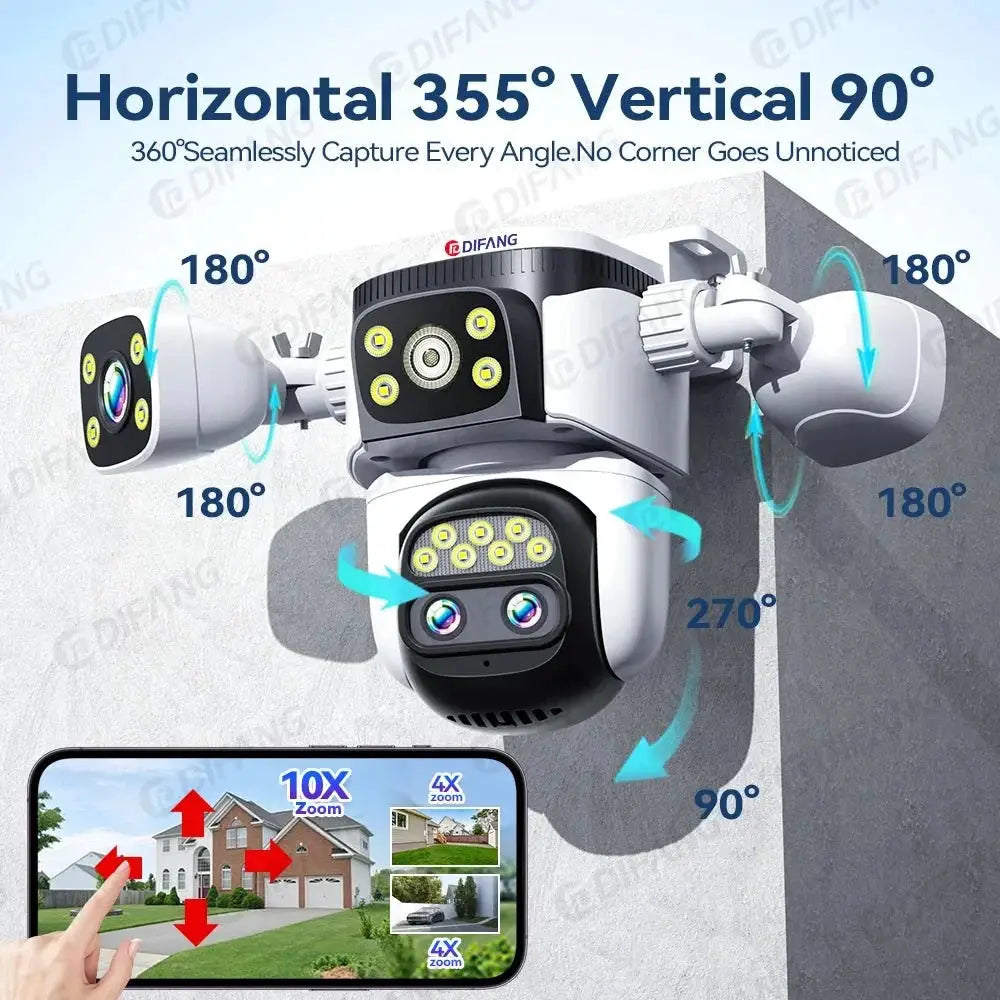 Smart Outdoor WiFi 6 Camera 20MP 10x Optical Zoom PTZ Auto Tracking Waterproof - stepyours.com