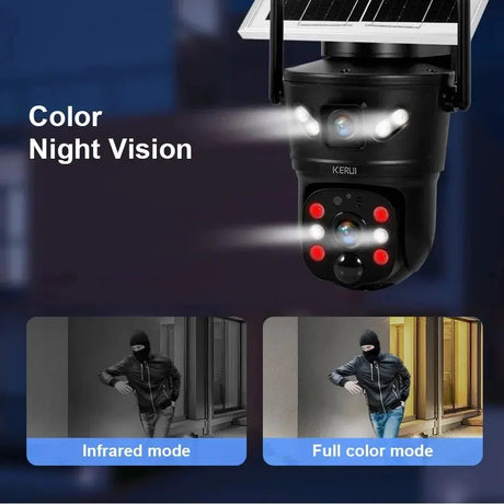 KERUI Outdoor Waterproof Solar Camera 6MP Dual Lens With 4G SIM And WiFi - stepyours.com