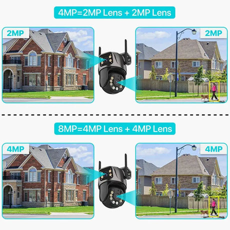 4K 8MP HD WiFi PTZ Camera Outdoor Dual Lens AI Tracking - Tredruns