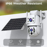 JOOAN Solar Wireless Outdoor Camera Dual Lens with 2 Way Audio CCTV - stepyours.com