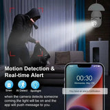 GEMODI 2.4G E27 WiFi Bulb Camera 1080P Night Vision Motion Two Way Audio - stepyours.com