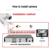 Jienuo 4K AHD CCTV Camera Outdoor Indoor IP66 Night Vision 5MP Home Surveillance - stepyours.com