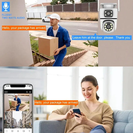 NovoLumen Tuya HD Dual Lens 5G WiFi PTZ Outdoor IP Camera Color Night Vision - stepyours.com