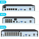 8MP POE NVR Smart Security Camera System AI Face Recognition