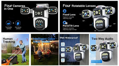 Smart Outdoor WiFi 6 Camera 20MP 10x Optical Zoom PTZ Auto Tracking Waterproof - stepyours.com