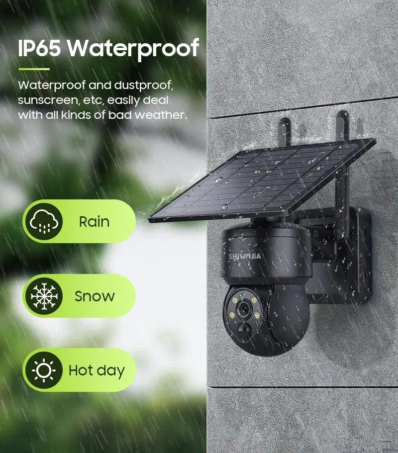 Shiwojia Wifi Wireless PTZ Solar Camera 4G SIM Outdoor 4MP