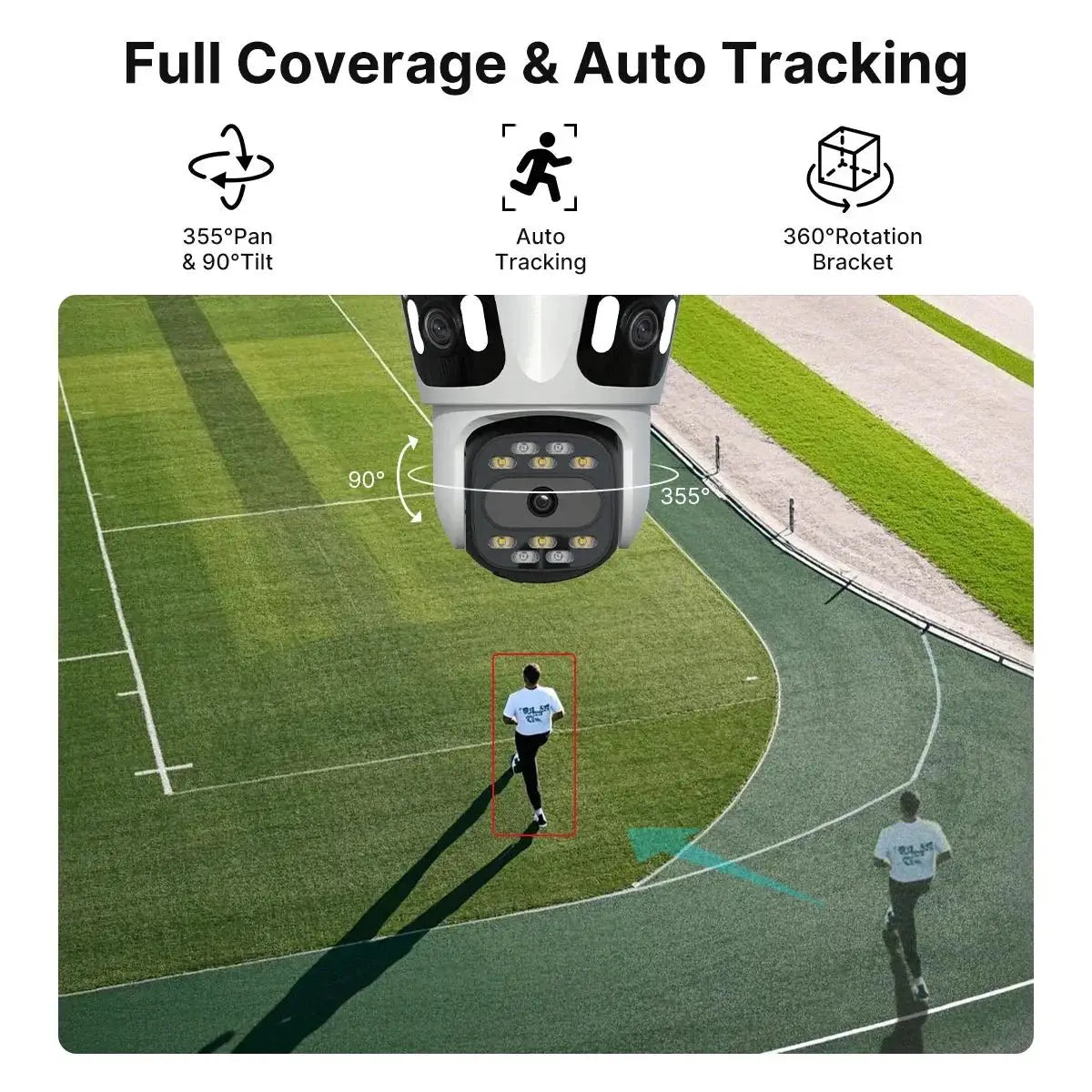Three Lens PTZ IP Camera Outdoor HD WiFi Security Auto Tracking CCTV Hooks - stepyours.com