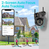 4K 8MP HD WiFi PTZ Camera Outdoor Dual Lens AI Tracking - Tredruns