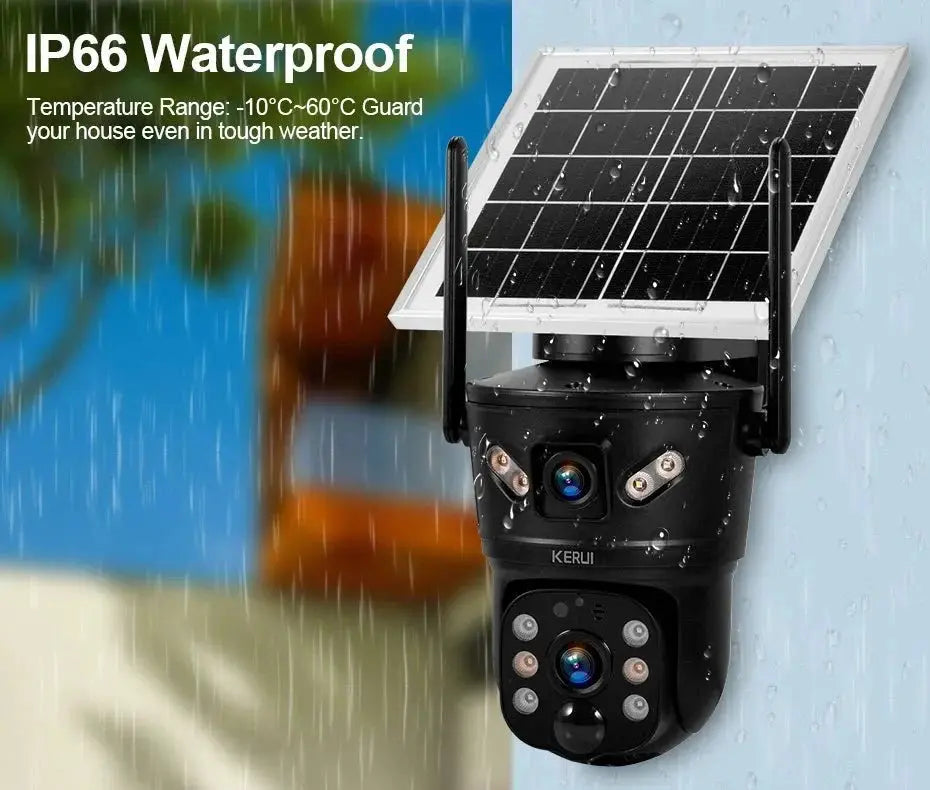 KERUI Outdoor Solar - Powered Dual - Lens Security Camera - 6MP 4G WiFi CCTV - stepyours.com