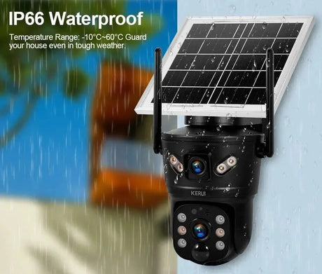 KERUI Outdoor Solar - Powered Dual - Lens Security Camera - 6MP 4G WiFi CCTV - stepyours.com