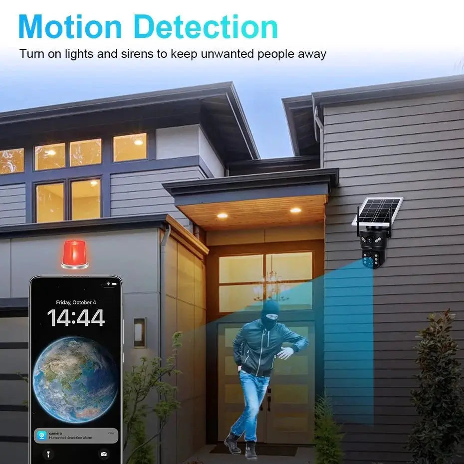 KERUI Outdoor Solar - Powered Dual - Lens Security Camera - 6MP 4G WiFi CCTV - stepyours.com