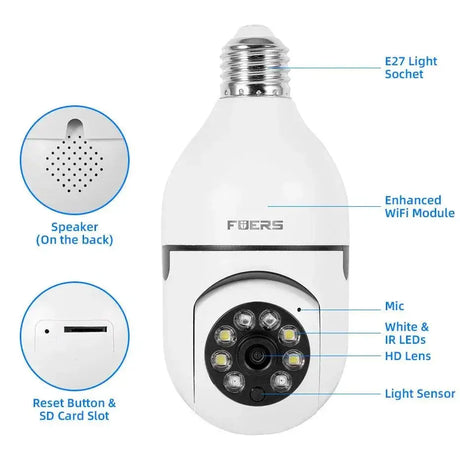 Smart WiFi Indoor Security Camera AI Tracking Night Vision