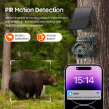 SHIWOJIA 3MP 4G Solar Cameras Wireless 360 Degree PTZ