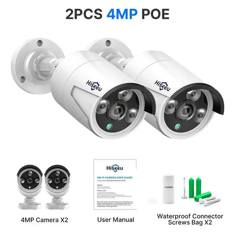 5MP PoE Outdoor Security Camera With Night Vision And Audio