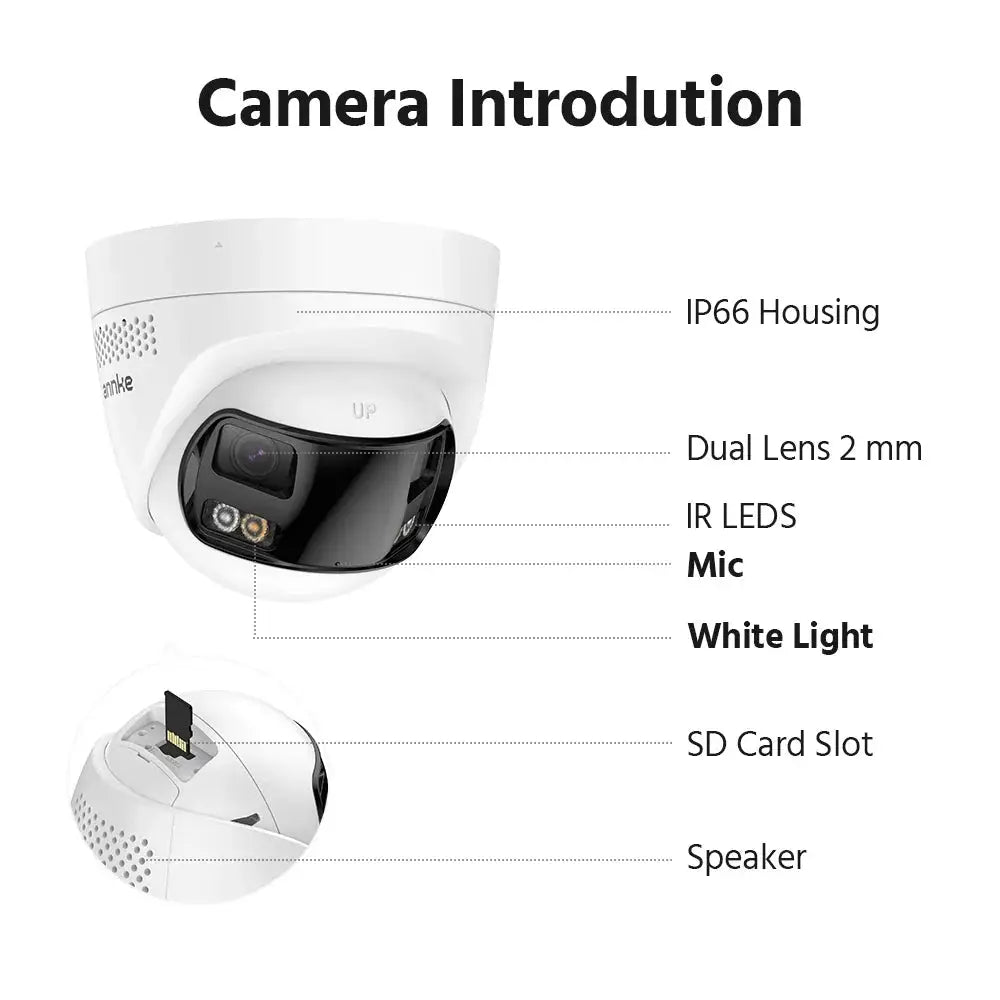 ANNKE 8MP Dual Lens Security Camera With Human Detection And Two Way Audio PoE - stepyours.com