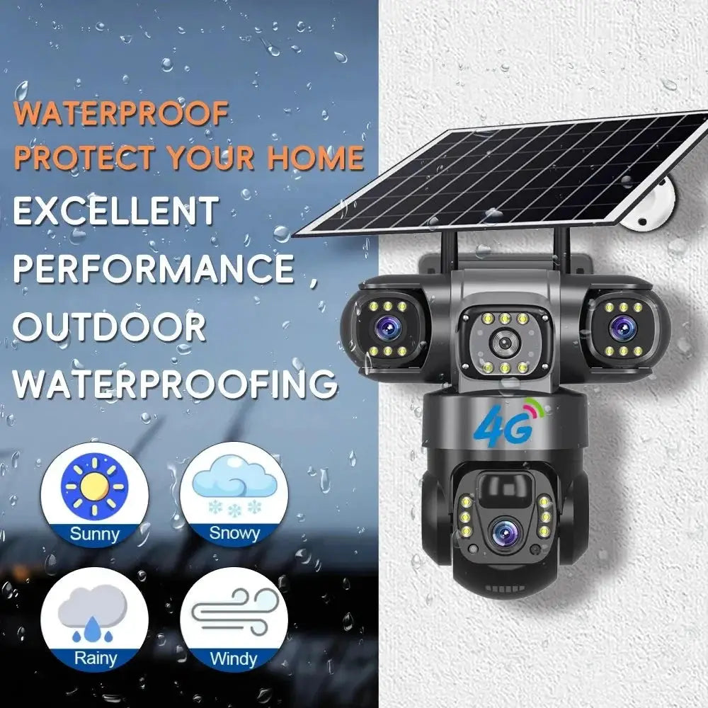 Solar 4G IP Camera 15MP HD Outdoor Night Vision Weatherproof Security - stepyours.com