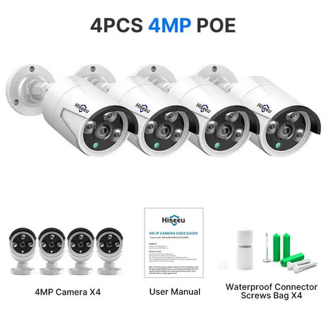 5MP PoE Outdoor Security Camera With Night Vision And Audio