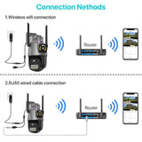 Outdoor WiFi PTZ Camera 8MP Dual - Lens 4K AI Tracking Dual Screen Night Vision - stepyours.com