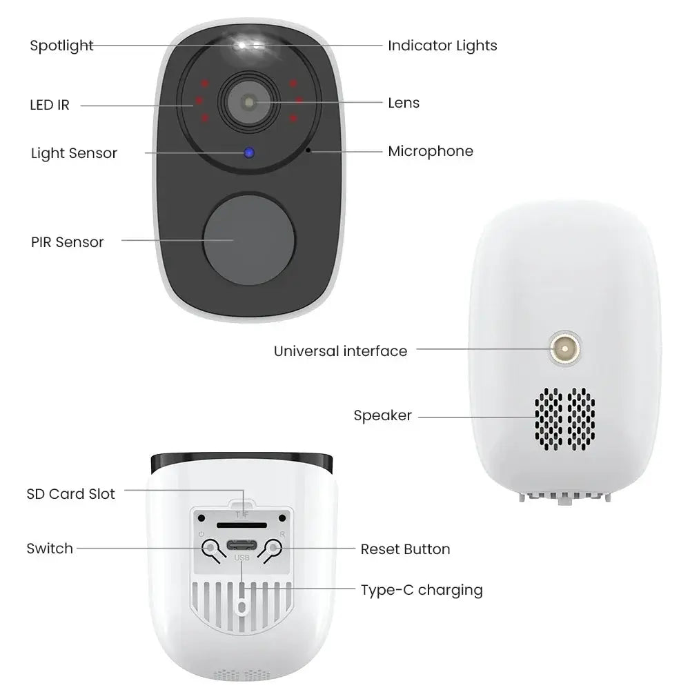 H View PIR Battery Powered Wireless Outdoor Security Camera 2K 3MP WiFi Siren - stepyours.com