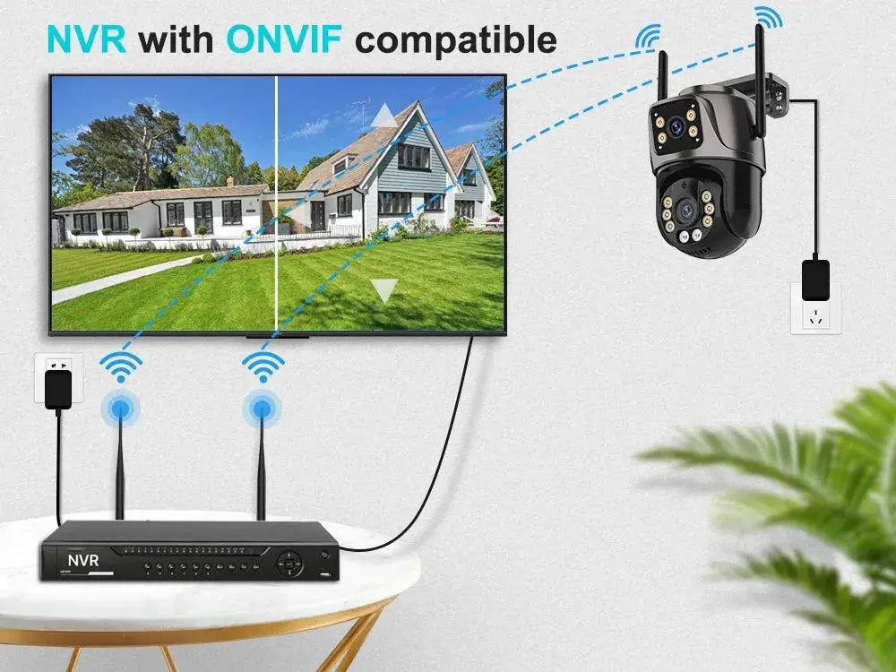 4K 8MP HD WiFi PTZ Camera Outdoor Dual Lens AI Tracking - Tredruns