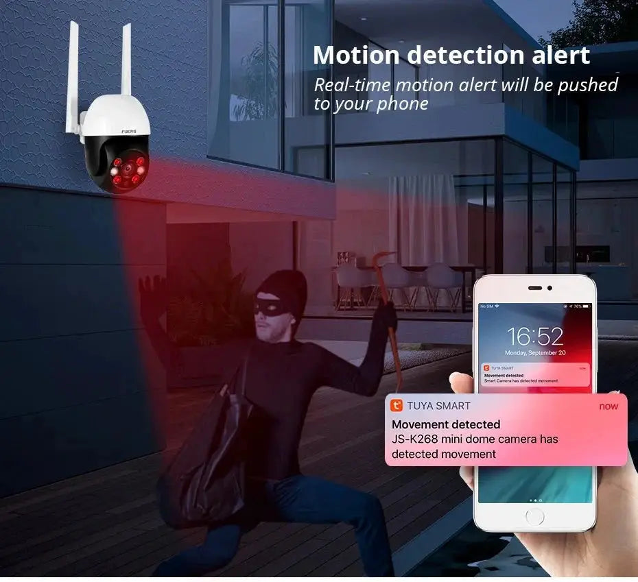 Fuers 8MP 4K Outdoor IP Camera - Auto Tracking And AI Human Detection Tuya Smart - stepyours.com