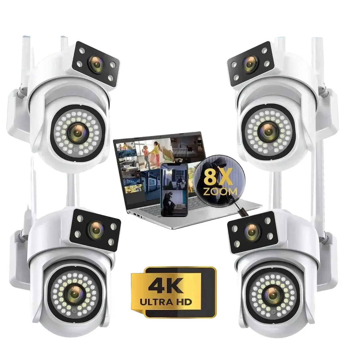 8MP Outdoor WiFi Camera With AI Smart Tracking System