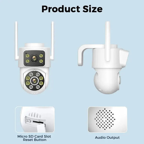 BESDER 8MP WiFi PTZ Outdoor Camera - With AI Human Detection Dual Screens - stepyours.com