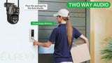 6K 9MP Outdoor Tri - Lens WiFi IP Camera - Auto Tracking And Dual Screen - stepyours.com