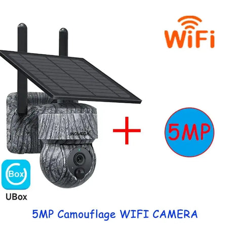 INQMEGA Solar PTZ Camera 5MP 4MP Wireless 4G SIM Outdoor Use