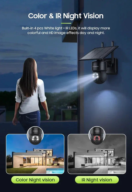 Tuya 3MP Solar Camera Outdoor WiFi Alexa 4G LTE SIM Light