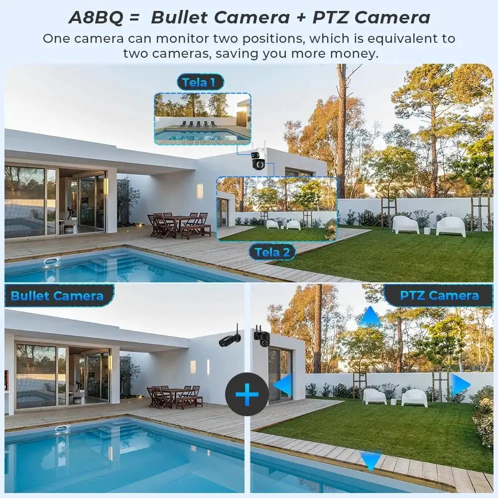 8MP 4K PTZ WiFi Outdoor Camera - Dual Lens AI Tracking for Enhanced Security - stepyours.com