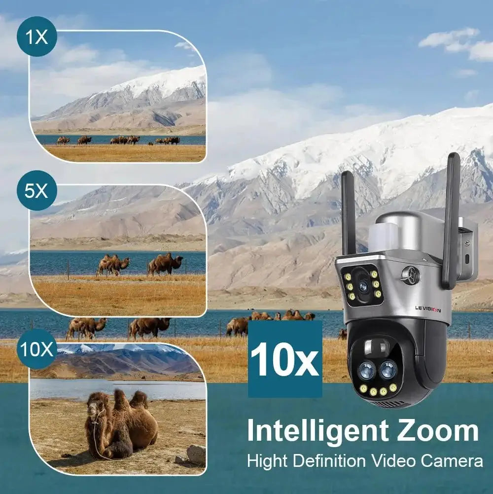 LS Vision Dual Screen Solar Camera 4G WiFi Outdoor Security 10X Zoom IP66 - stepyours.com