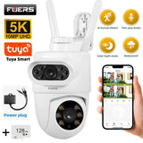 Fuers 5K 10MP Dual Lens IP Camera - Auto Tracking Tuya Smart WiFi CCTV - stepyours.com