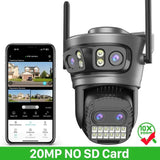 20MP PTZ WiFi Surveillance Camera 4 Lens 10X Zoom Outdoor Night Vision - stepyours.com