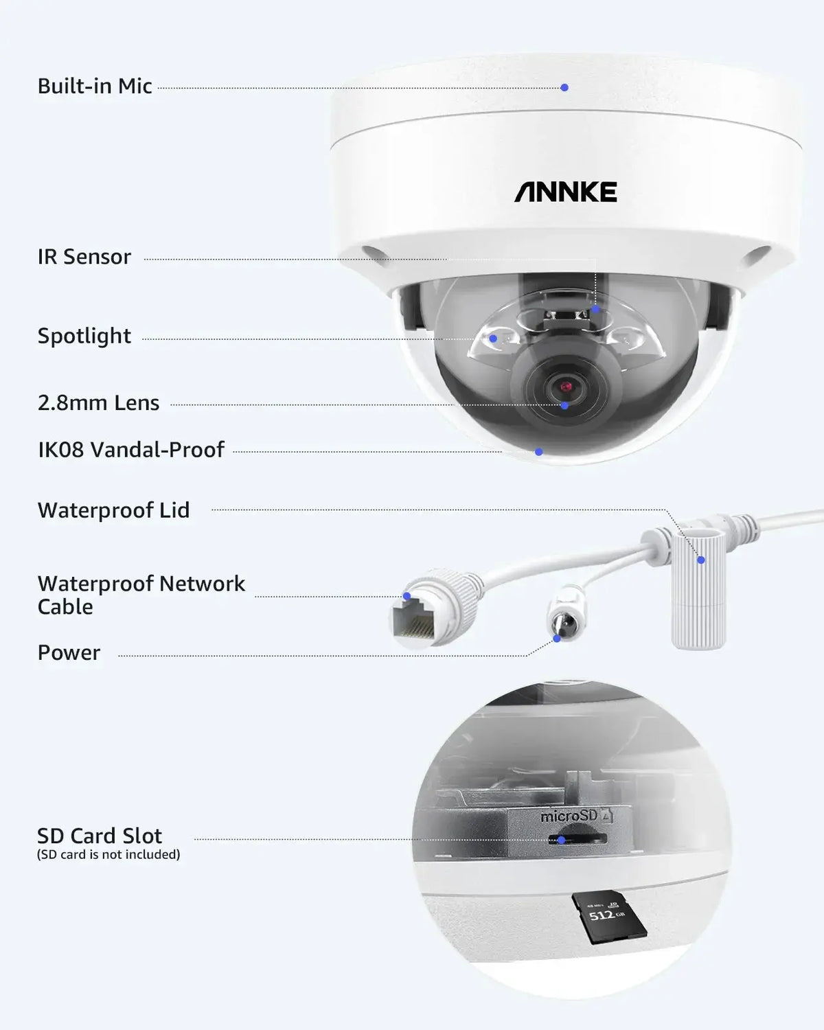 ANNKE 12MP Outdoor Dual Light PoE Security Camera IP67 Night Vision C1200 - stepyours.com