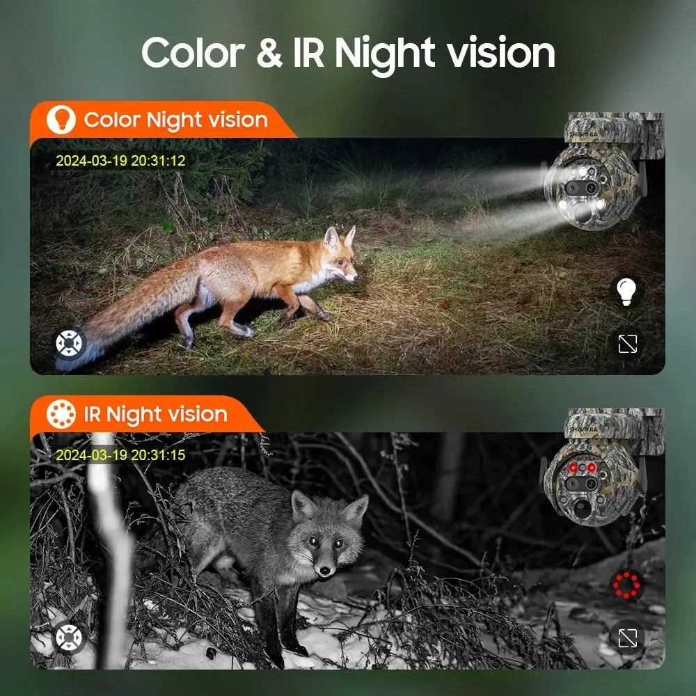 Shiwojia 12X Zoom 4K Solar Camera With Dual Lens 4G 360 Degree View - stepyours.com