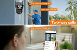 WONSDAR Three Screen WIFI IP Camera Outdoor - Dual Lens AI Human Detection Hooks by stepyours.com